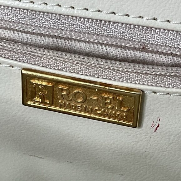 Vintage Ro-El Faux Croc Leather Crossbody Bag Shoulder Purse Yellow Hinged - Picture 8 of 16